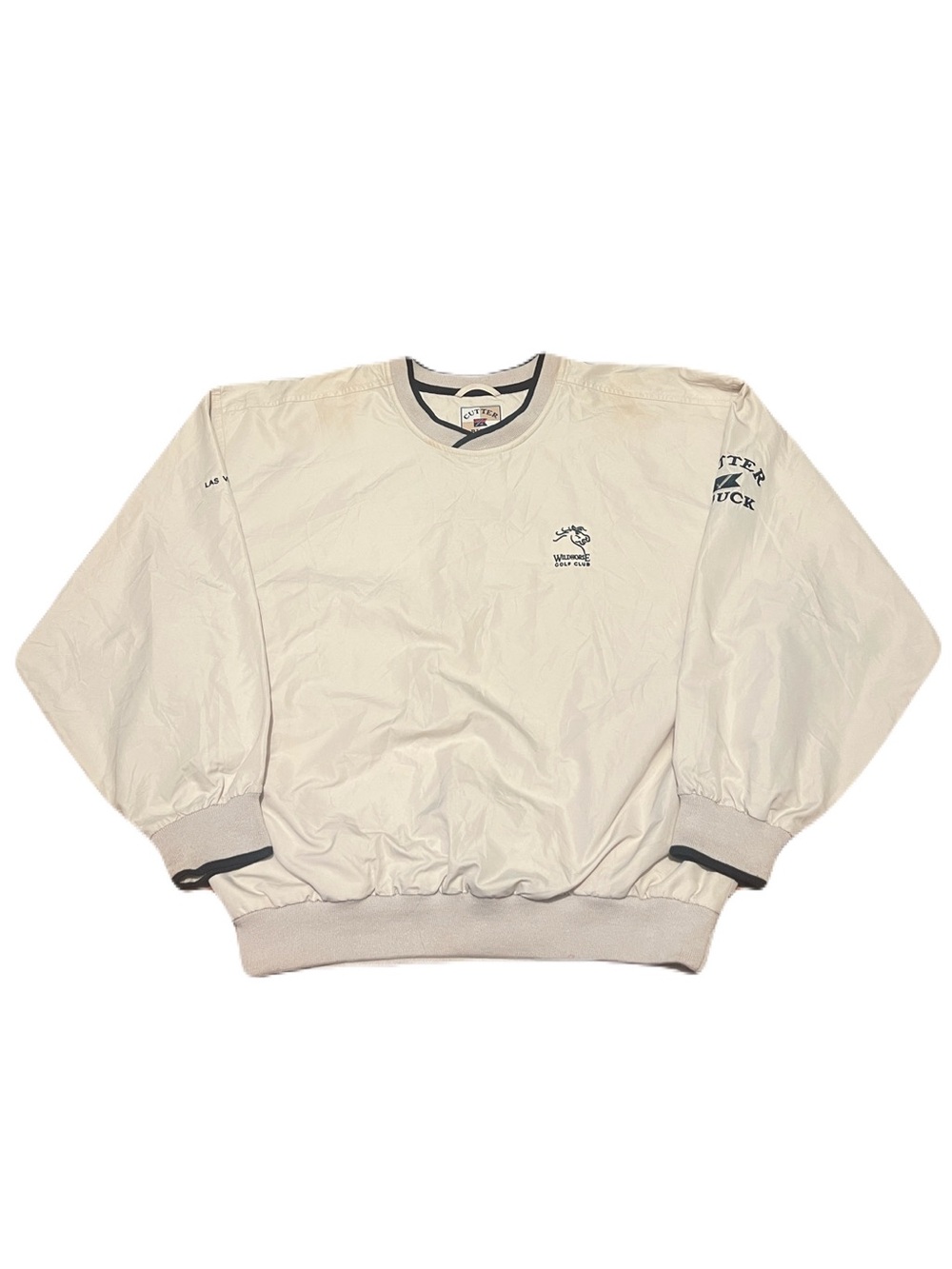 Cutter & Buck Pullover Wild Horse Golf Links Jacket in Cream, Mens Medium